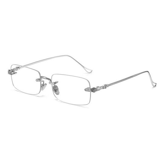 Monture fine titane gris, forme rectangulaire